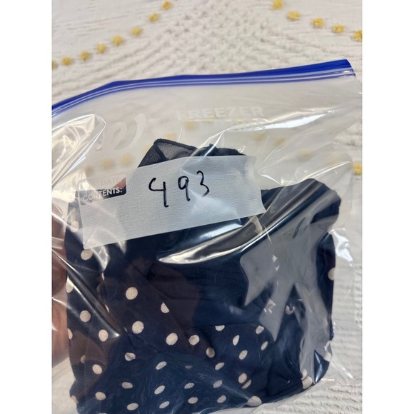 Bleu Navy Blue and White Dot Print Tunic Top Stylish Casual Short Sleeve L - Picture 8 of 8